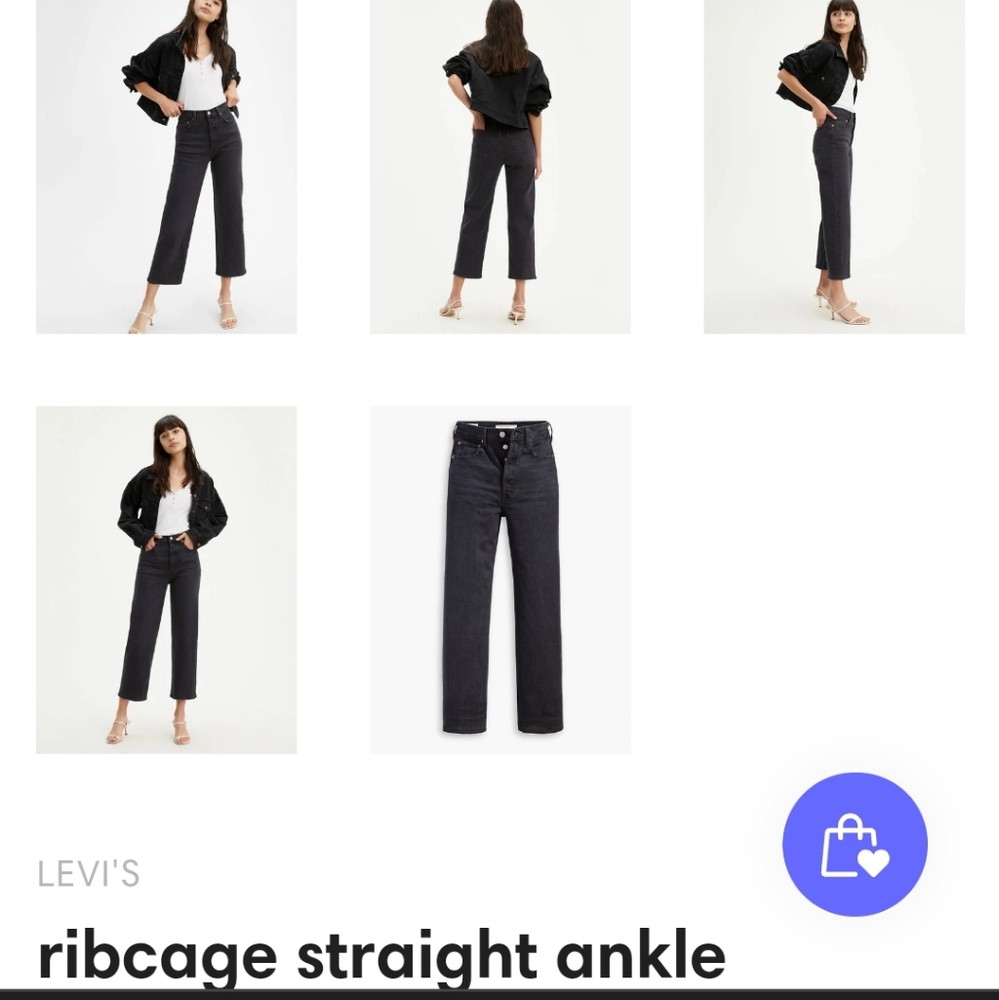 Levi's Ribcage straight ankle jeans.
